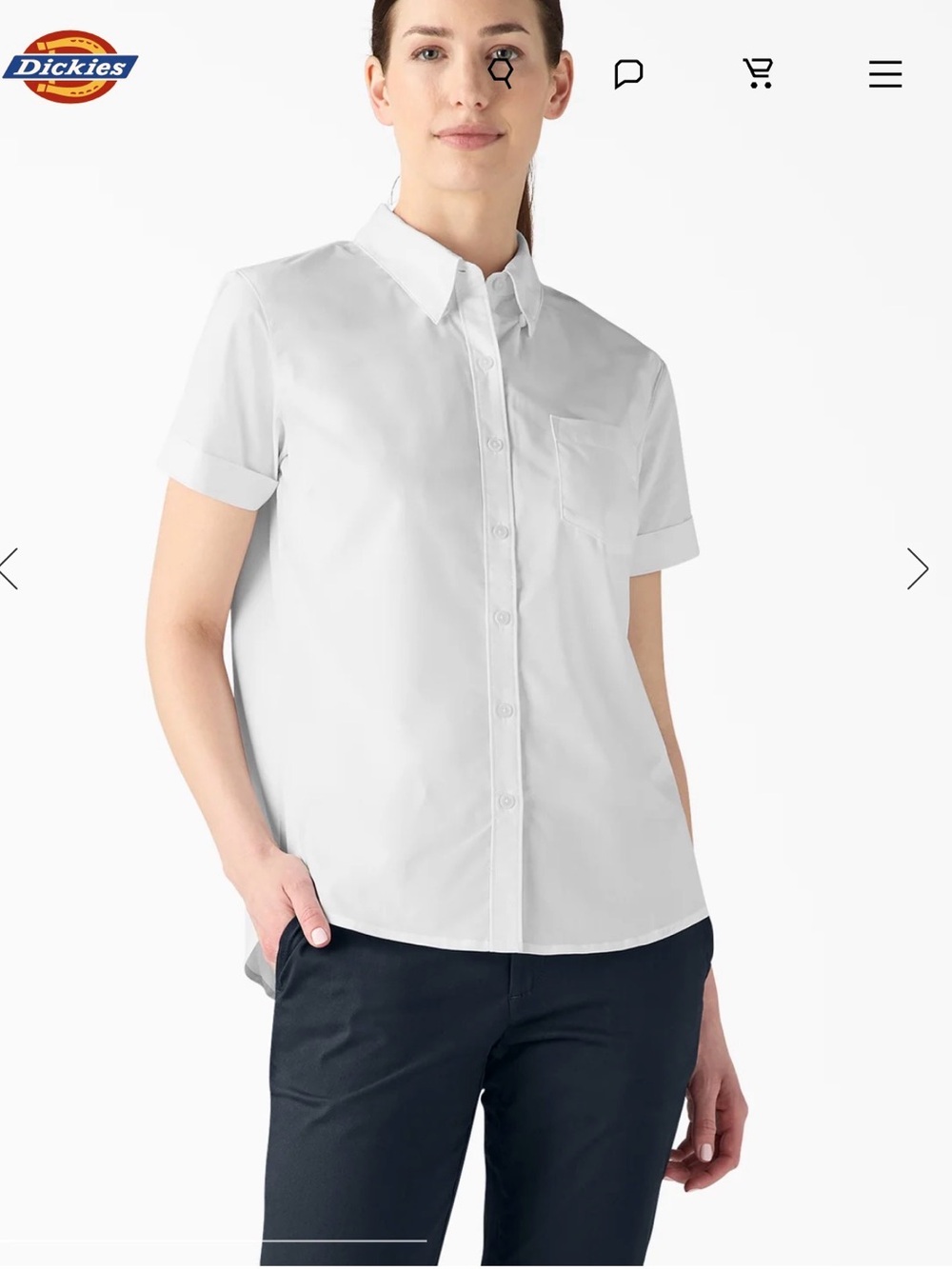 NWT Dickies Flex Short Sleeve Button Up Shirt Size Large